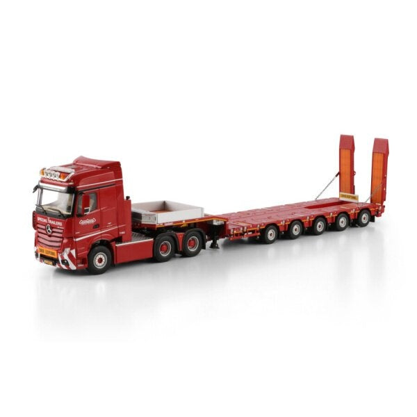 1:50 MERCEDES BENZ NOOTEBOOM RED LINE ACTROS MP5 6X4 MANOOVR 5 AXLE WSI Red Diecast Model