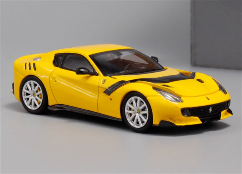 Little Toys Ferrari F12 TDF Supercar Limited Edition 499PCS ONLY Yellow - black stripes 1:64 Car Pre-built Model view5