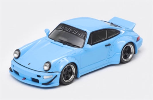 FAST & SPEED Porsche RWB 964 Duck Wing sky blue Limited Edition 499PCS ONLY RAUH - Welt 1:64 Car Pre-built Model view1