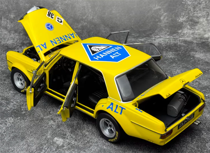 1:18 Mercedes Benz AMG 300SEL 6.8 24-hour Spa 1971 Yellow  MINICHAMPS #38 DIECAST Car Model