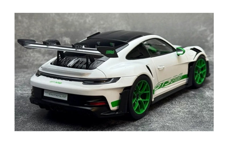 1:18 Porsche 911 992 GT3 RS  White - Carbon Cover - Green Wheel NOREV   DIECAST Model