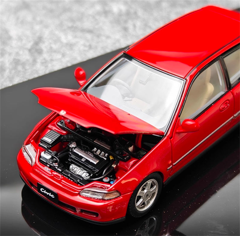 LCD-MODELS Honda Civic SiR II EG6 Fully open red Beige Interior 1:43 Car Model view8