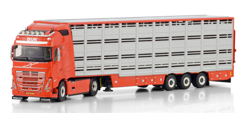 WSI VOLVO FH5 GLOBETROTTER 4X2 LIVE STOCK TRAILER - 3 AXLE Van Dijk 1:50 Truck Pre-built Model