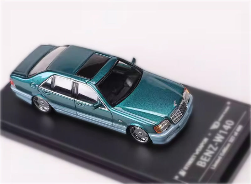 SW Mercedes Benz S600 W140 Green Hybrid Limited Edition 499PCS ONLY 1:64 car Pre-built Model view3