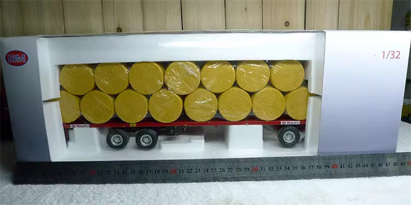 REPLICAGRI MAUPU PLATEAU ROUGE + 30 BALLES DE PAILLE Plastic hay bales 1:32 Truck Accessories Pre-built Model