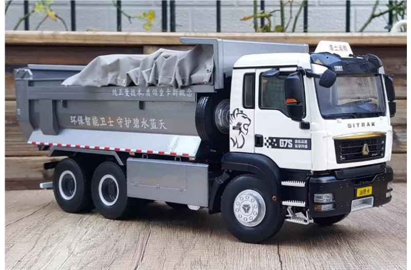 Sinotruk SITRAK G7S dump truck gray white 1:24 Truck Pre-built Airliner Model Display view6
