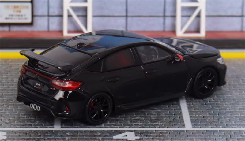 MOTORHELIX Honda Civic Type R FL5 Black Christmas Livery 1:64 car Pre-built Model view6