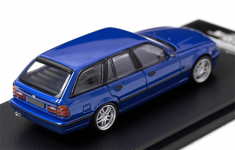 Mortal BMW E34 TOURING 5 Series Pearl Blue Regular Edition Limited Edition 799PCS ONLY 1:64 Car Pre-built Model view5