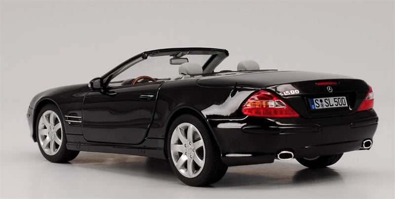 Norev Mercedes Benz SL 500 2003 sports car black 1:18 Car Pre-built Model view4