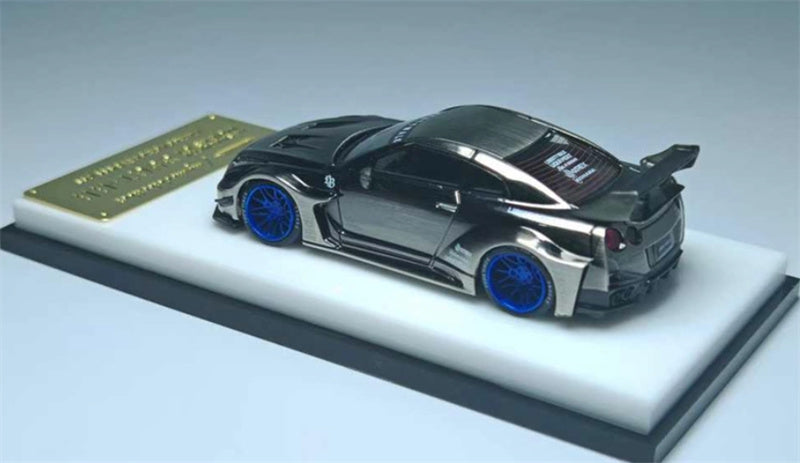 mymodelcollect Nissan 35GT-RR LBWK Limited Edition Electroplated black brushed 1:64 Car Pre-built Model view2