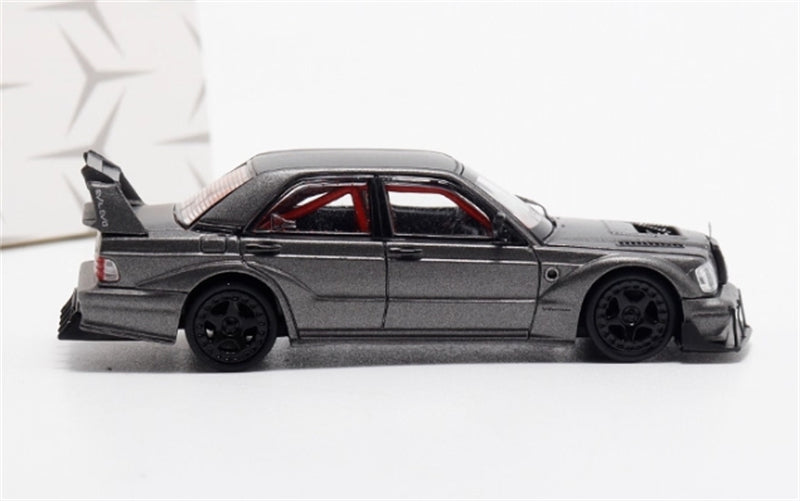 1:64 Mercedes Benz 190E EVO III W201 Metallic Grey Rhino Model DIECAST Model