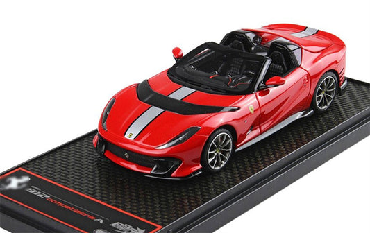 BBR MODELS Ferrari 812 competizione A red Silver stripe LTD 68PCS 1:43 Car Model view1