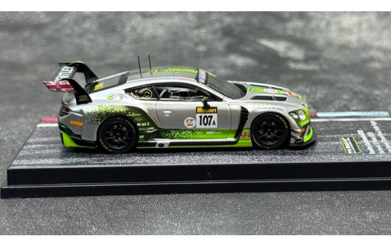 1:64 Bentley Continental GT3 2019 Silver Tarmac Works   DIECAST Model