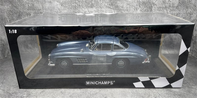 MINICHAMPS Mercedes Benz 300 SL Coupe 1955 Light blue Metallic 1:18 Car Pre-built Model view7