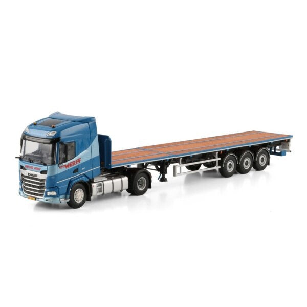 1:50 DAF VAN DER WERFF XF SH 4X2 FLATBED TRAILER 3 AXLE WSI   DIECAST Model