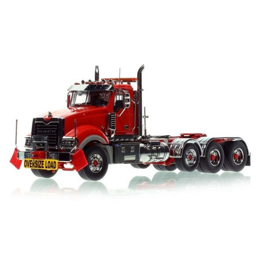 1:50 Mack  Titan Tri-axle Heavy Haul Replicas  Red Silver Diecast Model