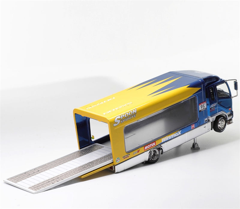 GCD Mitsubishi Mk2 fuso lifting type container truck transport SPOON sports Electroplated Blue RHD 1:64 Truck Pre-built Model view3