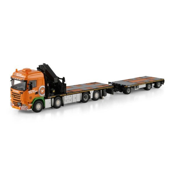 1:50 SCANIA HOLTROP VD VLIST 8X2 FLATBED TRAILER 3 AXLE PK 92002 SH WSI Diecast Model