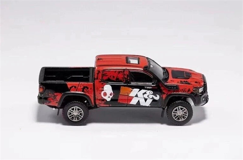 GCD TOYOTA Tacoma TRD PRO Pickup K&N Red Black LHD 1:64 Truck Pre-built Model view3