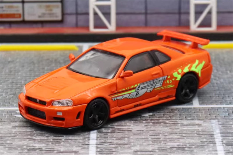 SW Nissan Skyline GTR R34 Z-Tune Limited Edition 599PCS ONLY 1:64 car Pre-built Model view1