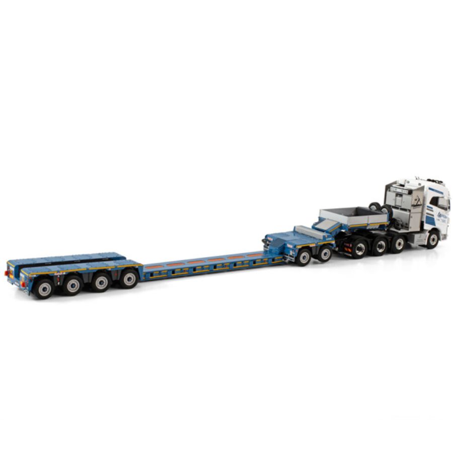 WSI VOLVO FH4 GLOBETROTTER 8X4 LOW LOADER - 4 AXLE + DOLLY - 2 AXLE ZÖCHLING 1/50 DIECAST Truck Lorry