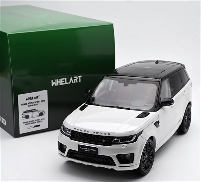 WHELART Range Rover Sport 2018 white - Black wheels 1:18 Car Pre-built Model view10