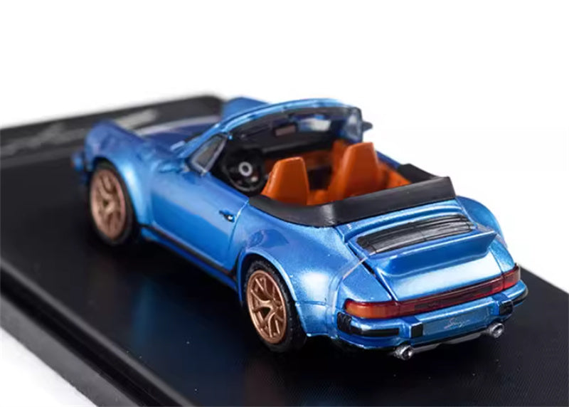Rhino Model Porsche Singer Turbo Study 930 Blue convertible version 1:64 Car Pre-built Model view4