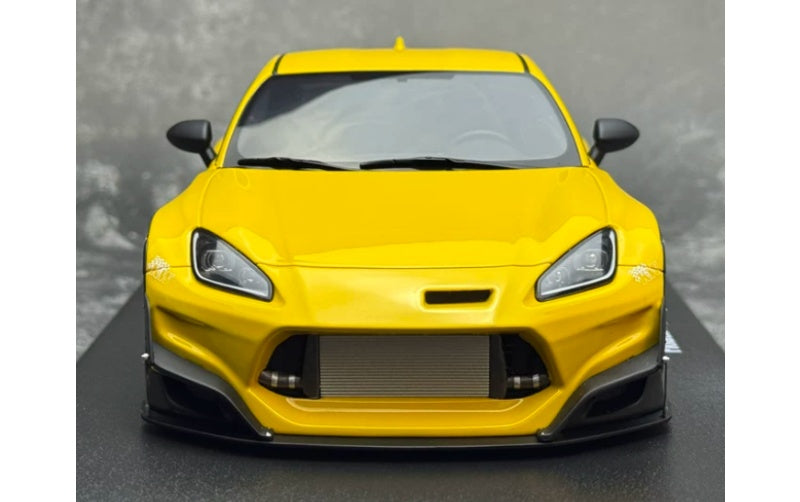 1:18 Toyota GR86 Yellow Rocket Bunny GT Spirit PANDEM Wide Body Resin Car Model