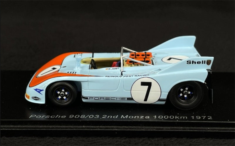 spark Porsche 908/03 2nd Monza 1000km 1972 #7 gulf 1:43 Car Pre-built Model view3