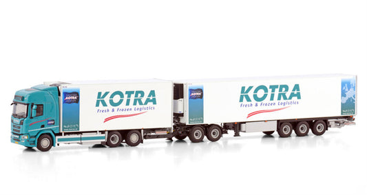 WSI  SCANIA R NORMAL CR20N 6X2 TAG AXLE RIGED TRUCK DRAWBAR ROAD TRAIN - 8 AXLE Kotra Logistics 1:50 Truck Pre-built Model
