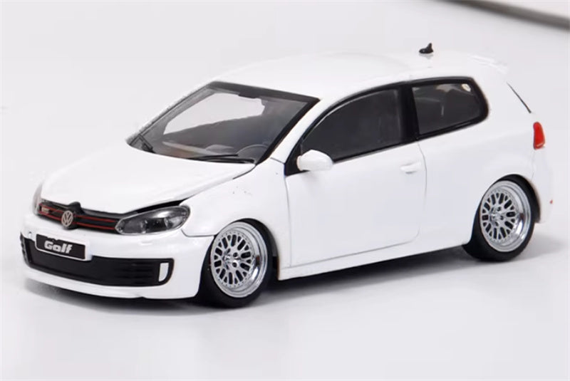 Max well Volkswagen Golf GTI 6th generation White BBS wheel low stance Limited Edition 799PCS ONLY 1:64 Car Pre-built Airliner Model Display view1