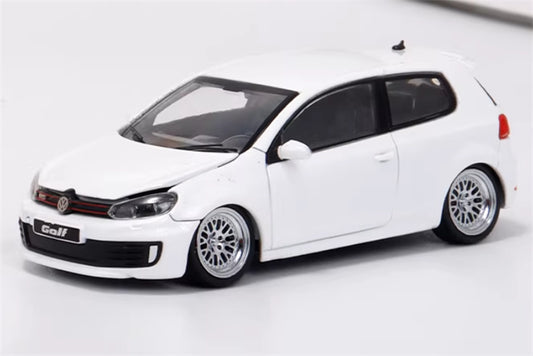 Max well Volkswagen Golf GTI 6th generation White BBS wheel low stance Limited Edition 799PCS ONLY 1:64 Car Pre-built Airliner Model Display view1