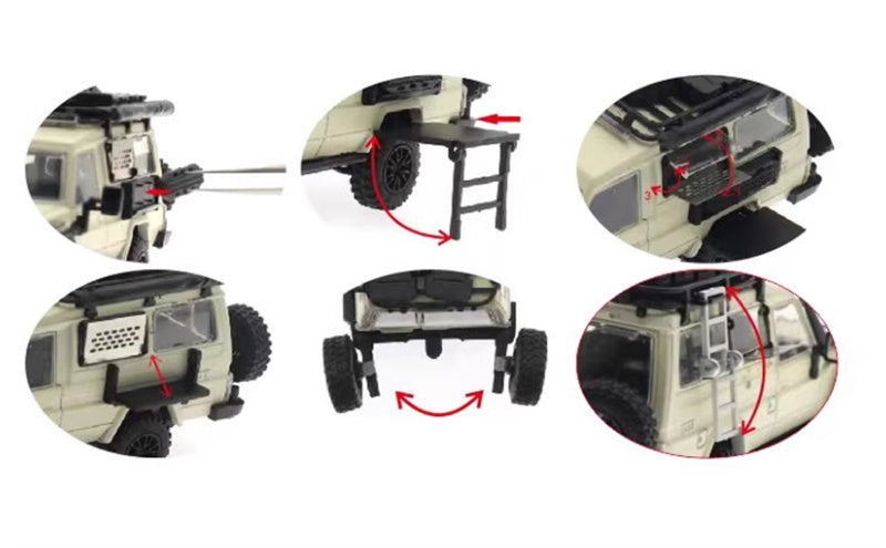 Autobots Models Toyota Land Cruiser LC78 J70 Off road modified version of personnel carrier Light yellow vintage version 1:64 Truck Pre-built Model view6