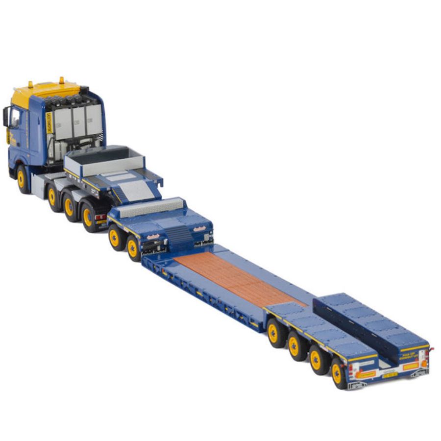 WSI MB ACTROS MP4 SLT BIG SPACE 8X4 LOW LOADER EURO-4 AXLE DOLLY-2 AXLE KRAANVERHUUR DE GIER BV 1/50 DIECAST Truck