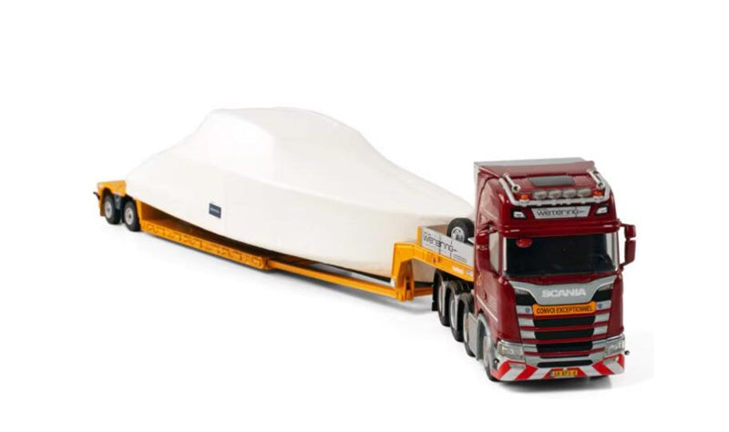 WSI SCANIA S HIGHLINE 8X4 LOW LOADER EURO - 2 AXLE VAN DE WETERING TRANSPORT 1:50  DIECAST Truck Lorry