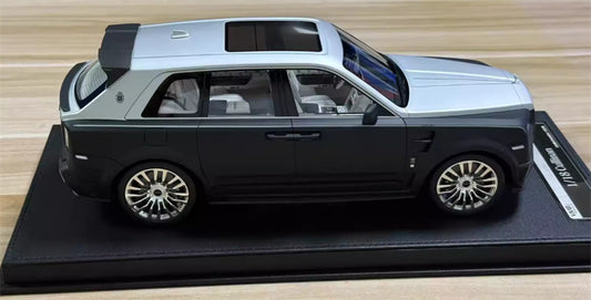 1:18 Rolls Royce Cullinan Matte black silver dual VMB Resin Car Model view2