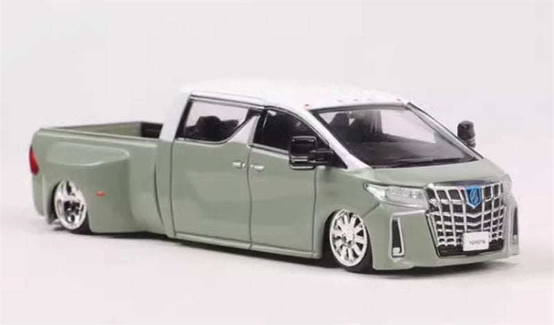 GCD TOYOTA NATS Alphard Pickup Super Dually Cream Green Limited Edition 500PCS ONLY RHD 1:64 Truck Pre-built Model view2