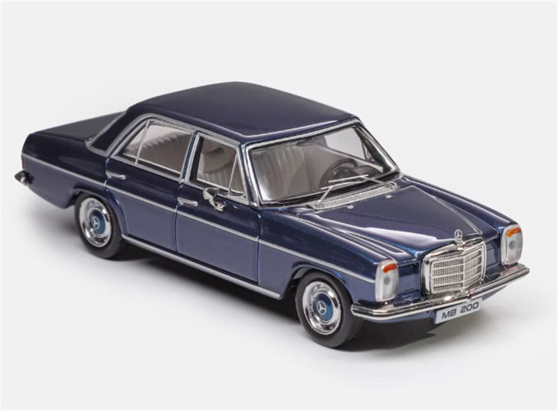 Max well Mercedes Benz 200 W114 Metallic Blue 1:64 Car Pre-built Airliner Model Display view4