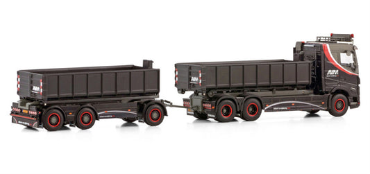 WSI VOLVO FH 5 CAB 6X2 TRAILER - 3 AXLE + 15M3 AVM 1:50 Model