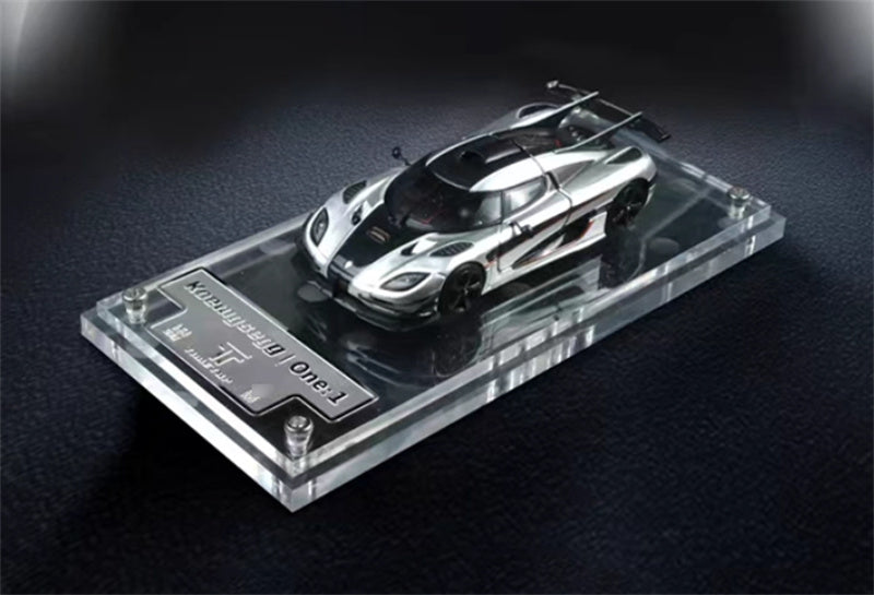 TIME TOP Koenigsegg One:1 metallic silver 1:64 Car Pre-built Model view3