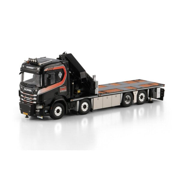 1:50 SCANIA BOUWRENT R CR20N 8X2 FLATBED TRUCK PK 78002 SH + JIB WSI Black Diecast Model