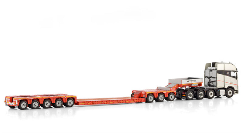 WSI  VOLVO FH5 GLOBETROTTER XL 8X4 LOW LOADER WITH DOLLY 3 AXLE - 5 AXLE Richard Wagner 1:50 Truck Pre-built Model