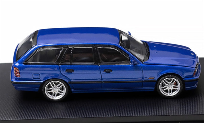 Mortal BMW E34 TOURING 5 Series Pearl Blue Regular Edition Limited Edition 799PCS ONLY 1:64 Car Pre-built Model view7