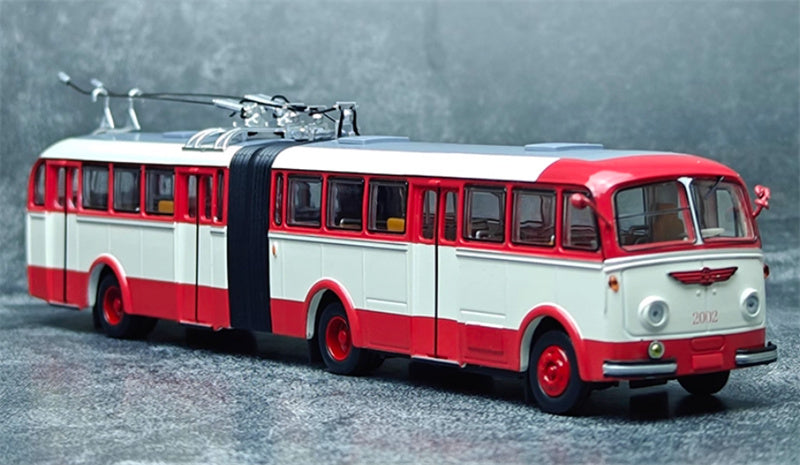 Beijing Public Transport BK560 articulated trolley bus red 1:64 Bus Pre-built Model view4