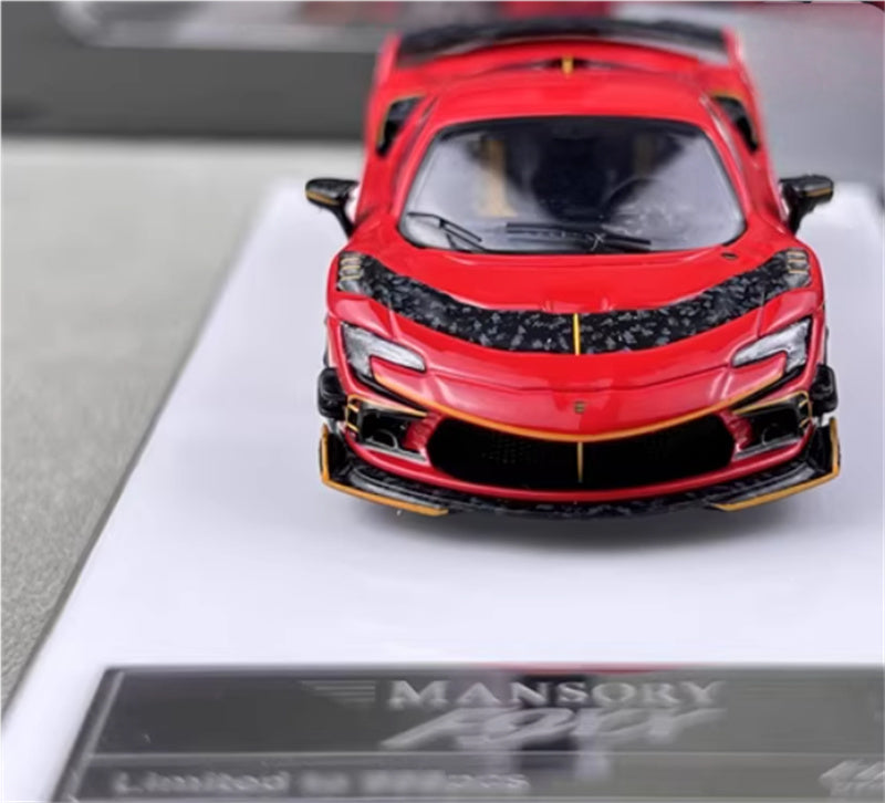 HKM Premium Mansory modified version Ferrari SF90 F9XX supercar Red hardtop Limited Edition 1:64 Car Pre-built Airliner Model Display view7