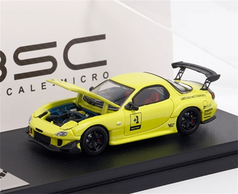 1:64 Mazda RX-7 RE Amemiya‌ Lemon Yellow +1# BSC DIECAST Limited Edition 499pcs ONLY Model
