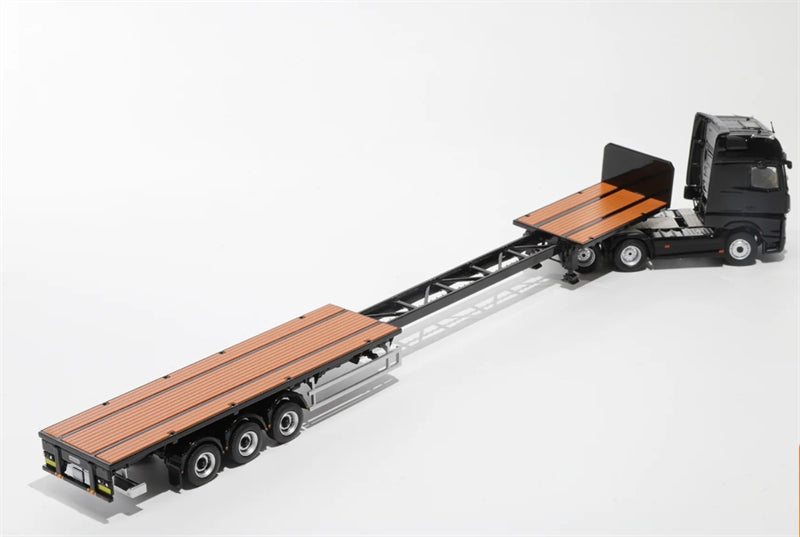 GCD Mercedes Benz Actros 3-Axle Gigaspace 6x2 Semi-trailer truck & scaleble Black LHD 1:64 Truck Pre-built Model view2
