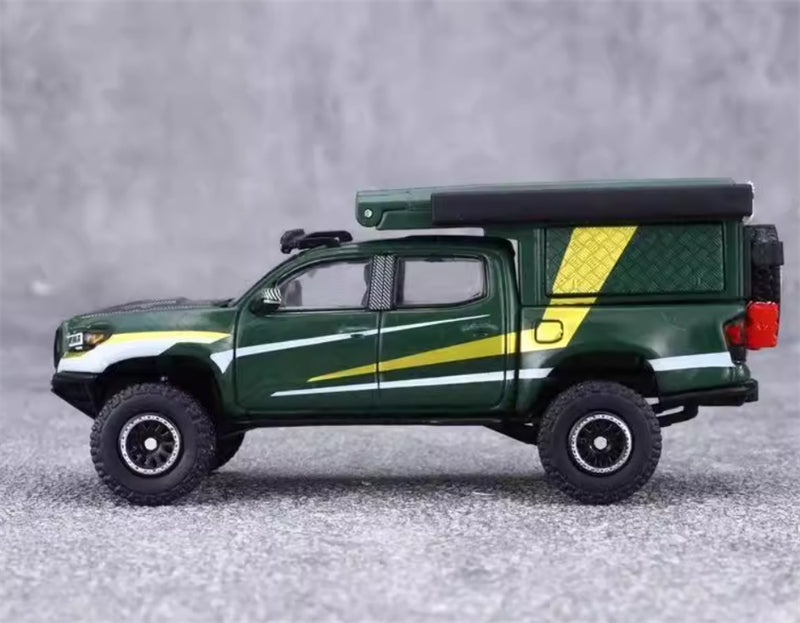 GCD TOYOTA Tacoma Camper Off-Road SUV Green LHD 1:64 Truck Pre-built Model view3