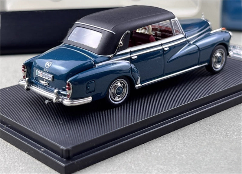 SEEKER Mercedes Benz 300D Adenauer W189 1959 convertible Soft top Blue 1:64 Car Pre-built Model view12