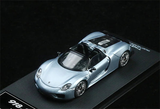 TimeMicro Porsche 918 Spyder Blue Silver Regular Version Limited Edition 499PCS ONLY 1:64 car Pre-built Model view1